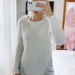 Distressed White Sweater Size M Photo 0