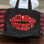 Victoria's Secret Victoria’s Secret Black and Red Sequin Lips Weekender Oversized Tote Photo 2