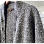 Reiss  wool blend fuzzy cardigan size medium gray excellent condition Photo 3