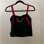 Hot Topic Black and Red Chain Corset Top Photo 3