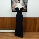 Elegant Lulu’s Extraordinary Glam Feather Trim Evening/Prom Gown! Black Size XS Photo 1