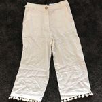 AQUA Bloomingdale’s  trim Pom Pom cotton cropped pants Photo 1