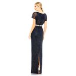 Mac Duggal  Beaded Butterfly Sleeve Column Gown - Midnight - size 8 Photo 1