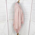 New York & Comp Fringe Hem Chunky Knit Open Cardigan Sweater Pink Medium Boho Photo 3