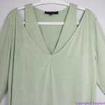 Eloquii NEW light green long sleeve knit top, faux two-pieces, 18/20 Photo 2