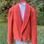 Leslie Fay Vintage Wool Blend Fall Blazer Made in USA ILGWU Embroidered 16 L Photo 0