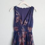 Baltic Born  Kamila Dark Blue Floral Tulle  Sleeveless Maxi Dress Photo 3