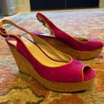 Nine West  Cork Wedge Shoes Peep Tow Size 7 Photo 3