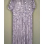 Mac Duggal NWT Sequined Butterfly Sleeve Flowy Gown in Lavender Size 14 Photo 4