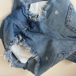 Hollister Y2K Daisy Button Fly Jean Womens Shorts Sz 3 Festival Frayed Embroider Photo 5