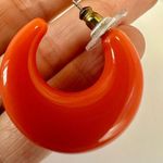 Joan Rivers Classics Collection orange lucite hoop earrings Photo 6
