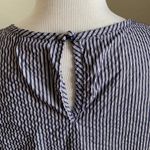 CAbi Lace Sleeve Peplum Style Tank Top | Navy Stripe Seersucker Photo 4
