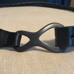 None Black Italian Braided Leather Belt Photo 2