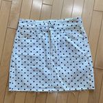 Topshop  Moto White Denim Polka Dot Mini Skirt - size 6 Photo 3