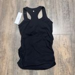 CRZ Yoga NWT  Maternity Tank Top Black Ruched Racerback Athletic Med Built In Bra Photo 1