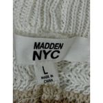 Madden NYC Striped Crochet Knit Shorts Women Drawstring Beach Boho Tan Sz L White Size L Photo 4