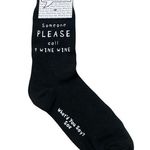 Someone please call 9 Wine wine Sox ~ funny socks Black Photo 0