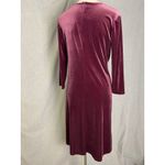 Lands' End Smokey Plum Velvet Knot-Front Midi Dress Festive Winter Holiday M Photo 2