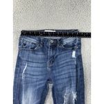 Kancan Jeans Women 7/27 Mid Rise Skinny Distressed Dark Wash Denim Pants Blue Photo 2