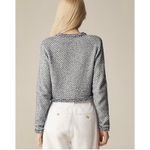 Women's J.Crew Collection Cropped Lady Jacket in Textured Cotton Cardigan size S Blue Photo 1