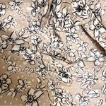 Max Studio  Tan/White Floral Print Ruffle Hem Mini Skirt Side Cinched Size L NEW Photo 6