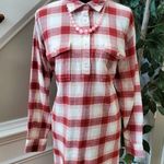 Old Navy  Maternity White & Red Collared Long Sleeve Buttons Down Casual Shirt L Photo 9