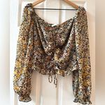 ASTR Floral Ruched Sweetheart Neck Top Photo 0