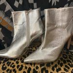 ZARA Silver Heeled Boots with Pointed Toe Photo 1