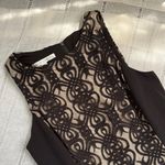 Maggy London  Bodycon Black and Tan Lace Midi Dress Photo 2