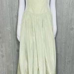 Gunne Sax Jessica McClintock  light green jeweled tanktop fit & flair silky dress Photo 1