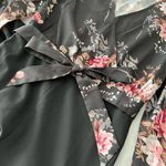 SheIn Black Floral Print Tie Waist Jumpsuit Photo 3