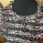 Jill Stuart  Size S Semi sheer mixed pattern stripe & floral ruffle burst sleeve Photo 6