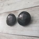 Vintage Clip On Earrings 1 & 1/8" Black Faceted Circle Made in Western Germany Photo 1