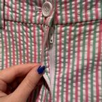 Talbots  Pink‎ Green and White Striped Seersucker Capri Pants Size 4 Photo 5