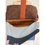 Handmade  Quilted Patchwork Messenger Briefcase Bag Blue Red Brown OOAK Photo 4