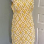 Lilly Pulitzer Jacqueline Dress Size 8 Yellow White Shift Silk Blend Sun Dress Photo 0