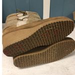 70's SNOWLAND Women's Beige Suede Leather TALL Boots Faux Fur Wedge Heel Sz 7 Photo 6