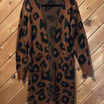 Angashion Leopard black & brown loose fit long outerwear sweater Photo 5