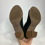 Toms Majorca black perforated suede heels peep toe womens size 6 business casual Photo 6