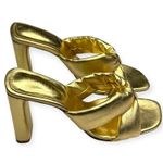 Schutz new  𒀭 Fairy High Heeled Sandal 𒀭Metallic Gold Shimmer Leather 𒀭 7.5M 𒀭 Photo 2