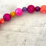 Pink, orange, yellow and purple colorful beaded necklace Photo 8