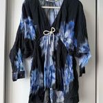 ZARA  Black and Blue Tie-Dye Midi Dress Photo 0