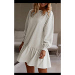 Lovesoft Heather Grey Long Sleeve Sweatshirt Dress w/ Ruffle Hem medium Gray Photo 2