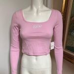 Barbie crop top long sleeve sweater top baby pink cotton candy Photo 2