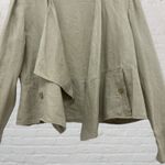 FOR THE REPUBLIC 100% Linen Open Front Blazer 12 - Tan Sage Photo 6