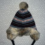 Aerie Faux Fur Knit Winter Hat Photo 1
