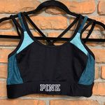 PINK - Victoria's Secret  Ultimate Sports Bra Womens Small Blue‎ Black Crisscross Photo 0