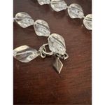 Vintage Y2K Sarah Cov Womens Clear Beaded Long Clear Lariat Rope Necklace Preppy White Photo 3