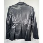 Sofia Vergara Jeans Women’s Soft Faux Leather Single Breasted Blazer Black Sz M Size M Photo 5