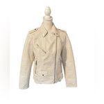 EXPRESS Moto Jacket Off White Faux Leather Size Medium Photo 1